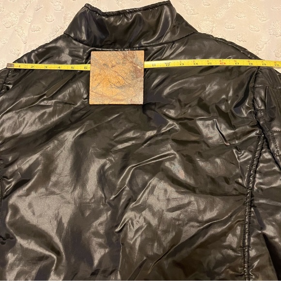 Black Quilted Lightweight Puffer Mid Length Funnel Neck Coat Jacket  Sz 2X - Picture 8 of 10